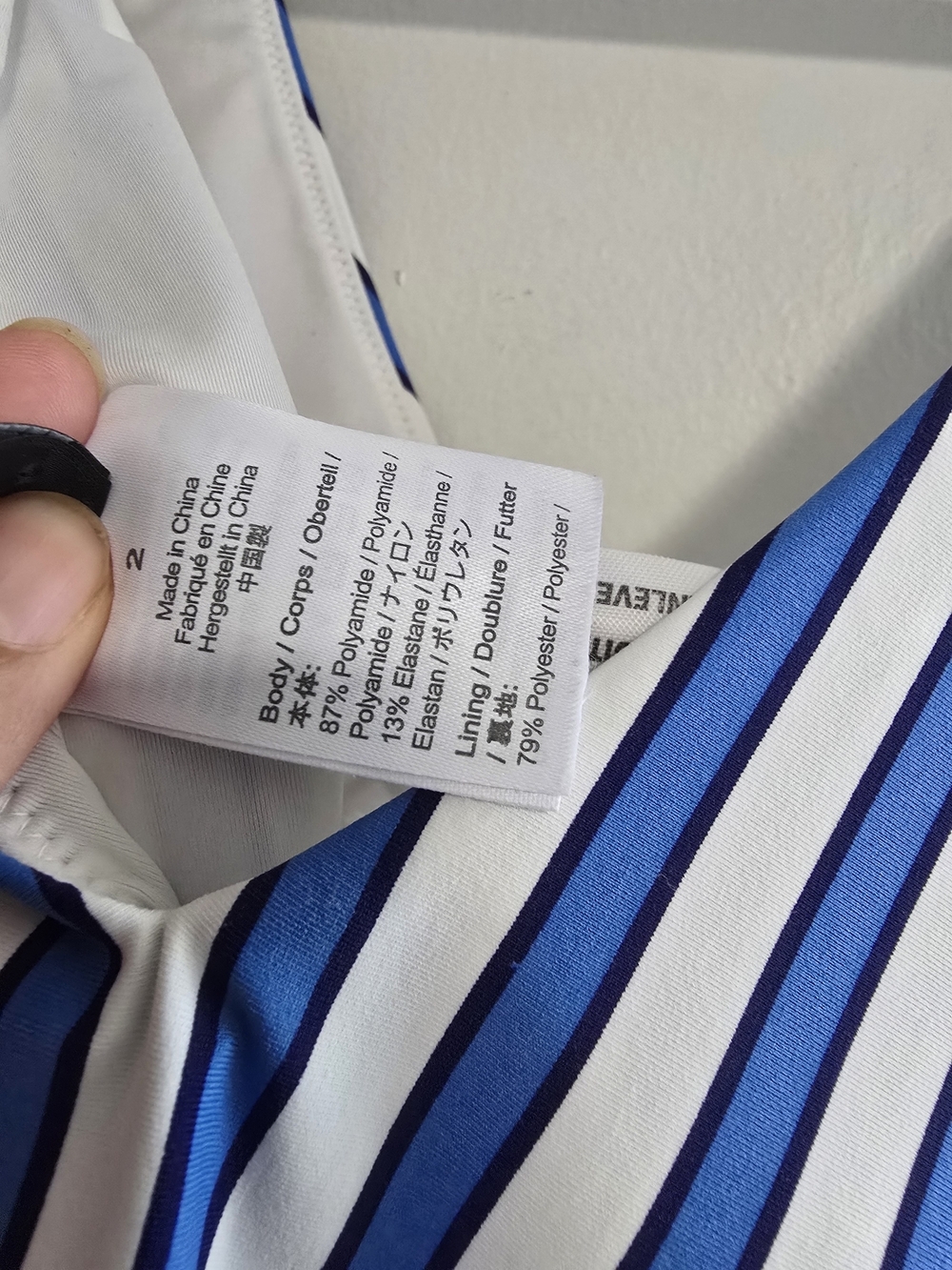 J. Crew tie shoulder one piece in cabana stripe swimsuit blue white retro Pinup - Picture 7 of 8